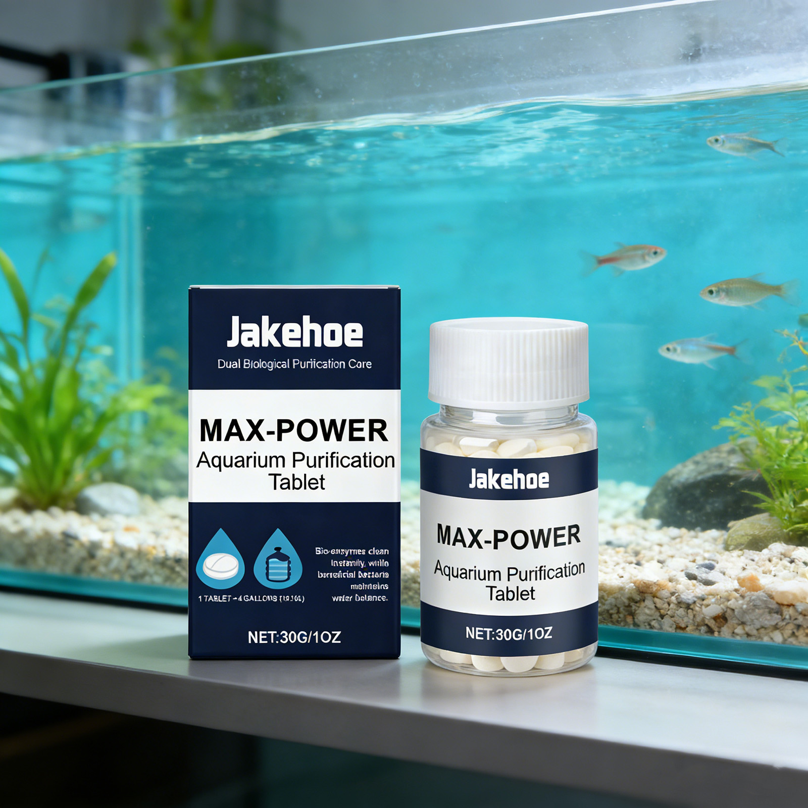Planted Aquarium Algae Control - Algenverwijderingstabletten voor aquariums, helder wazig groen